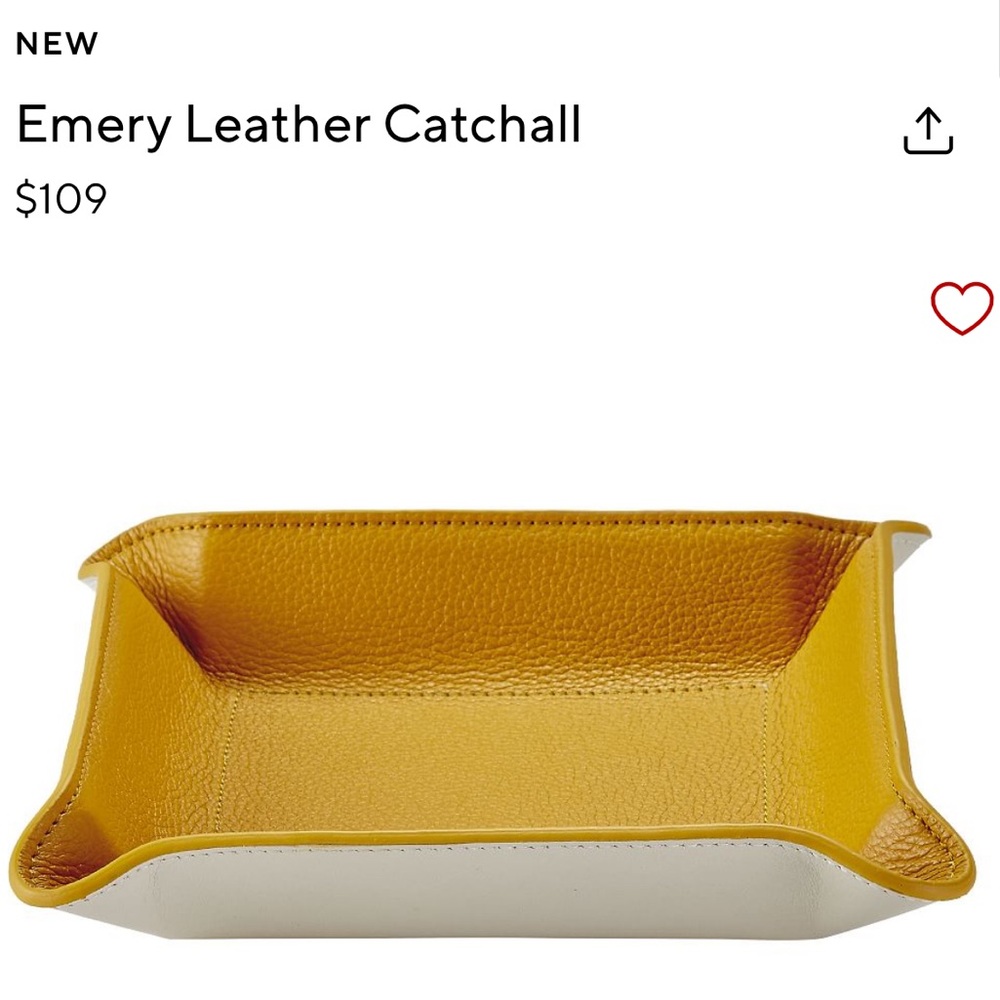 Pottery Barn Emery Leather Catchall NWT
